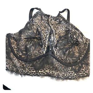 High neck lace bralette